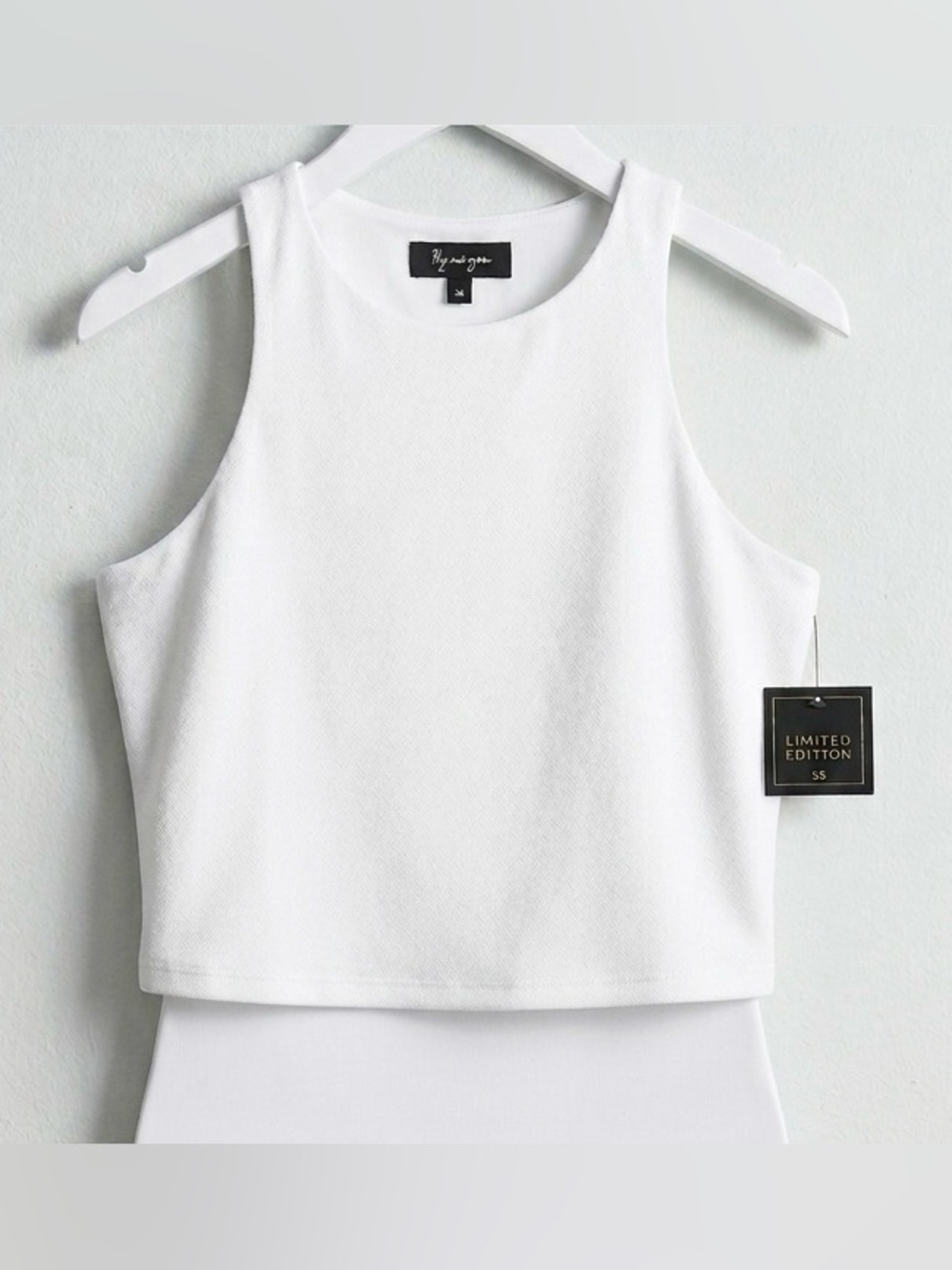 Lily Morgan Cream Cropped Tank Top
